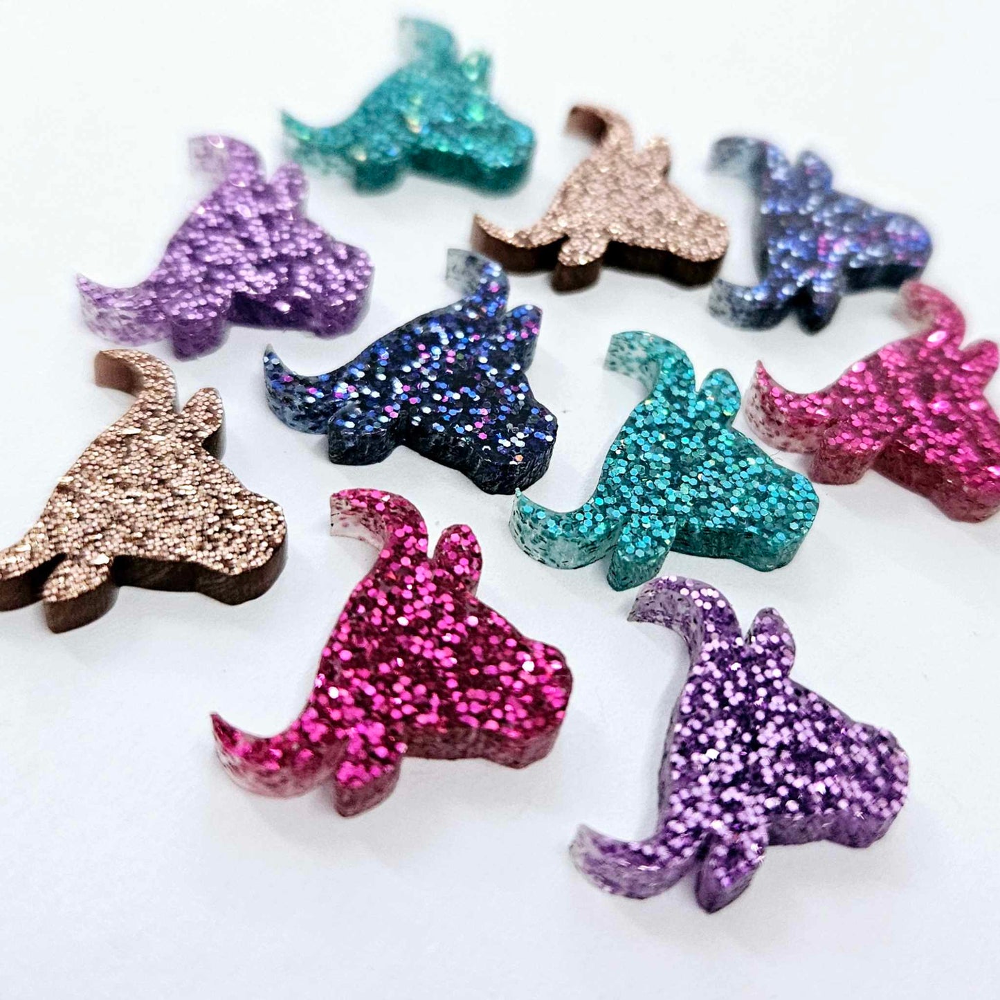 17mm GLITTER Acrylic BULL HEADS MIXED PACK