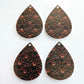40mm FLORAL LEATHER Look Acrylic TEARDROPS