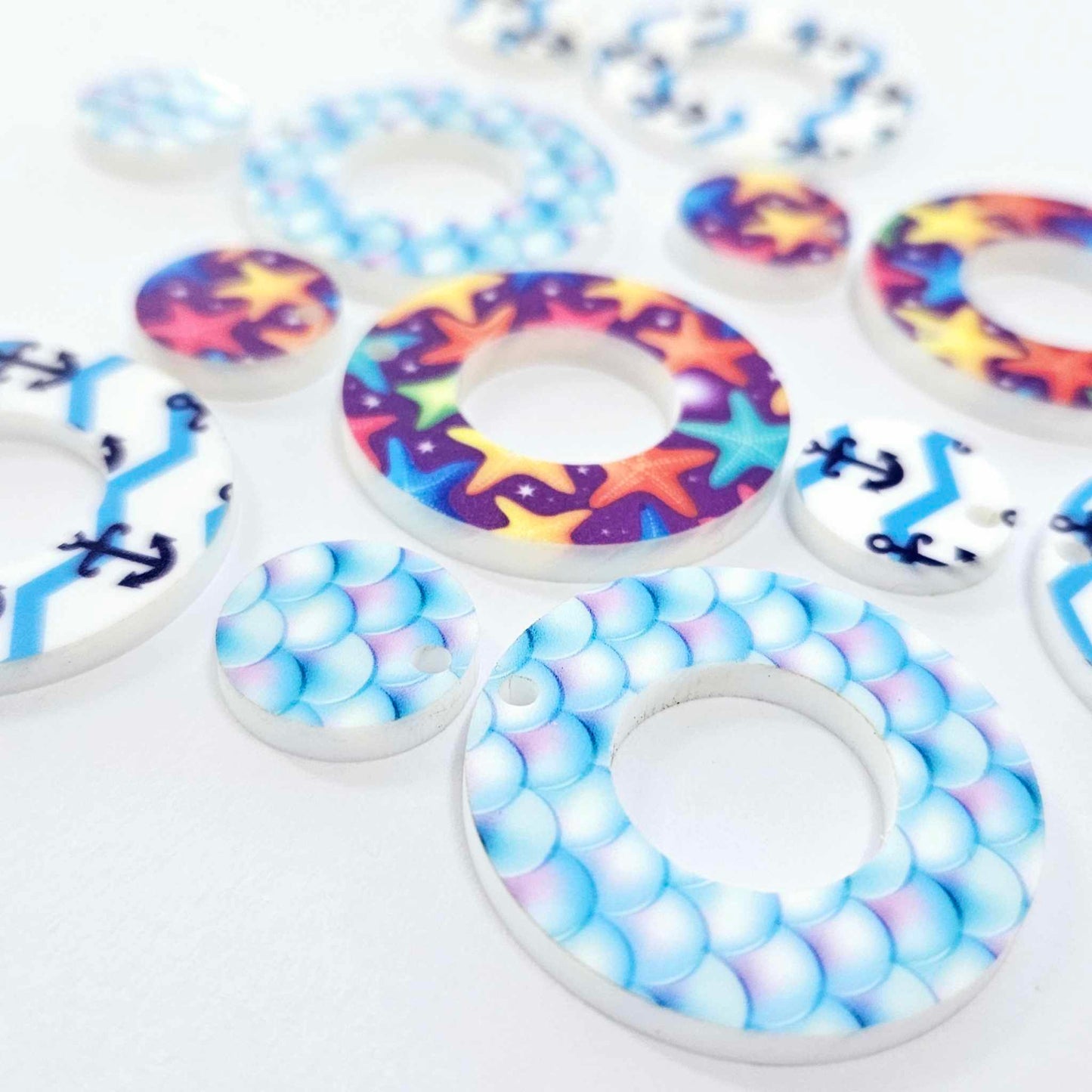 33mm UNDER THE SEA Acrylic MINI HOOPS MIXED PACK