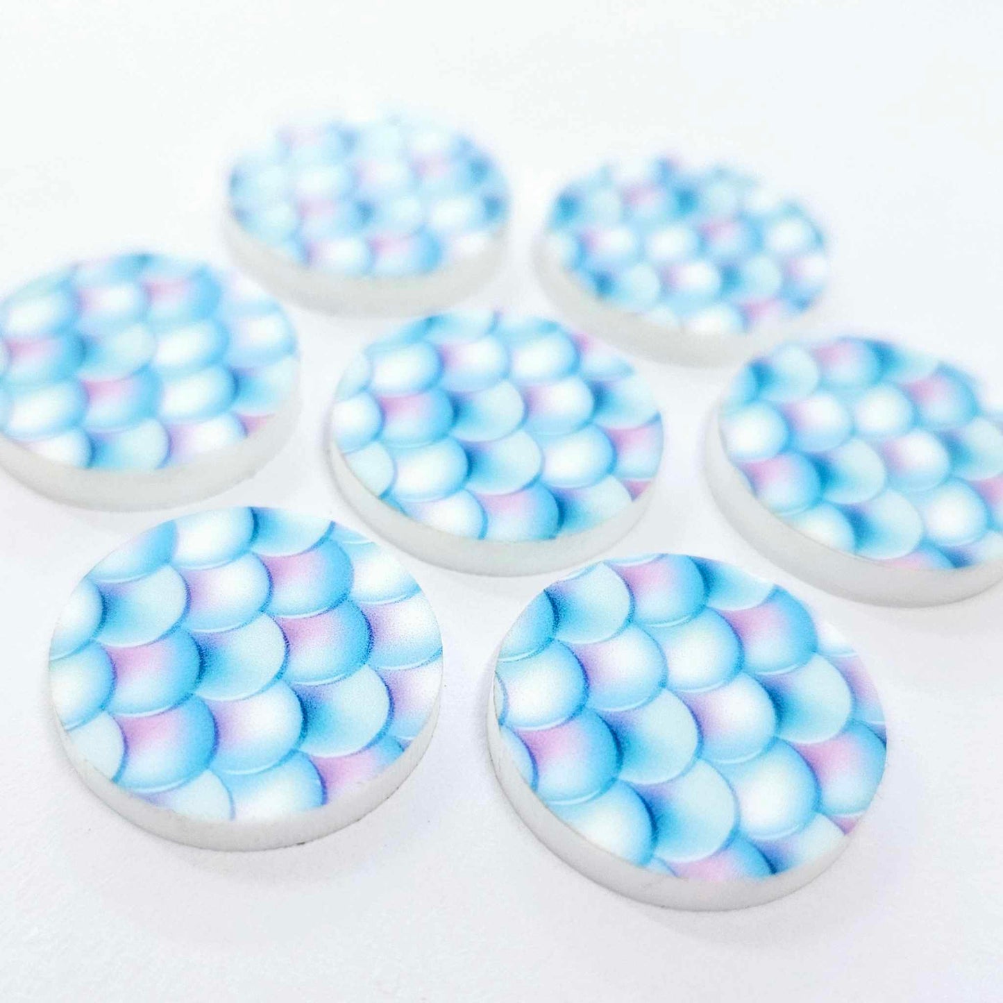 20mm MERMAID SCALES Acrylic CIRCLES