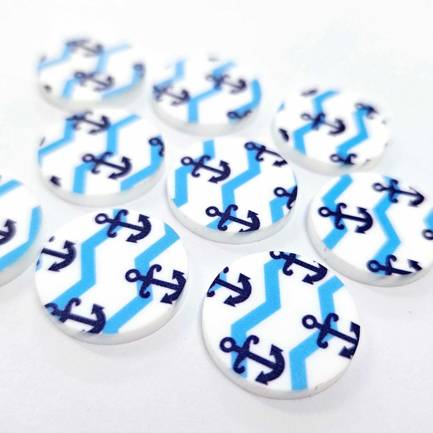 20mm NAUTICAL ANCHOR Acrylic CIRCLES.