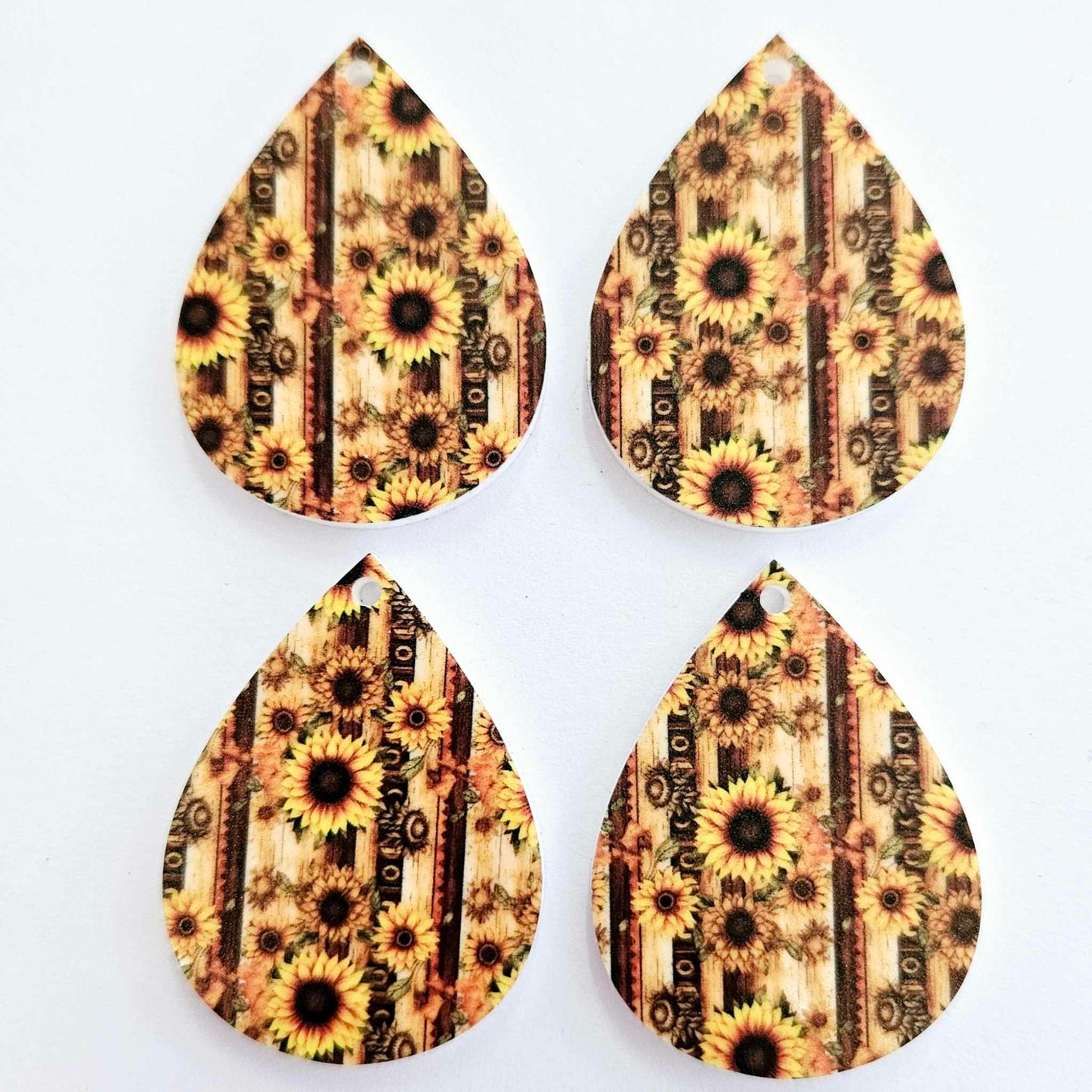 40mm COUNTRY SUNFLOWER Acrylic TEARDROPS