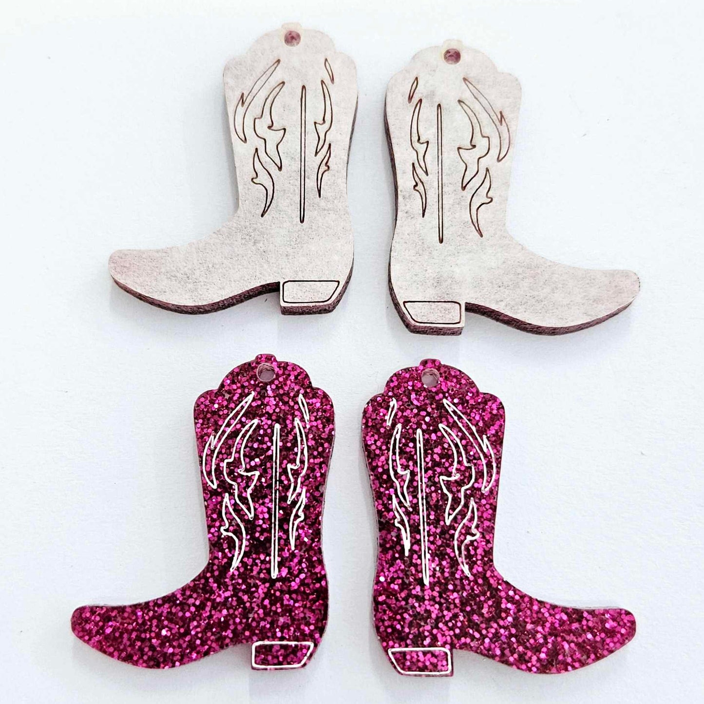 35mm HOT PINK GLITTER Acrylic BOOTS