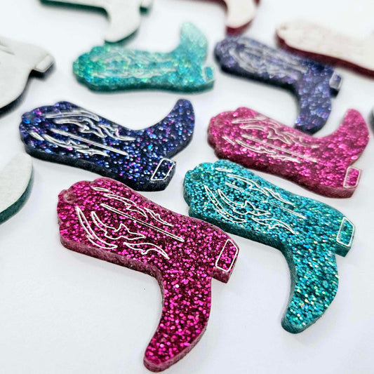 35mm GLITTER Acrylic BOOTS MIXED PACK