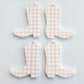 35mm PINK GINGHAM Acrylic BOOTS