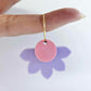 35mm PASTEL PURPLE Acrylic Half FLOWERS
