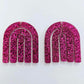 40mm HOT PINK GLITTER Acrylic RAINBOWS