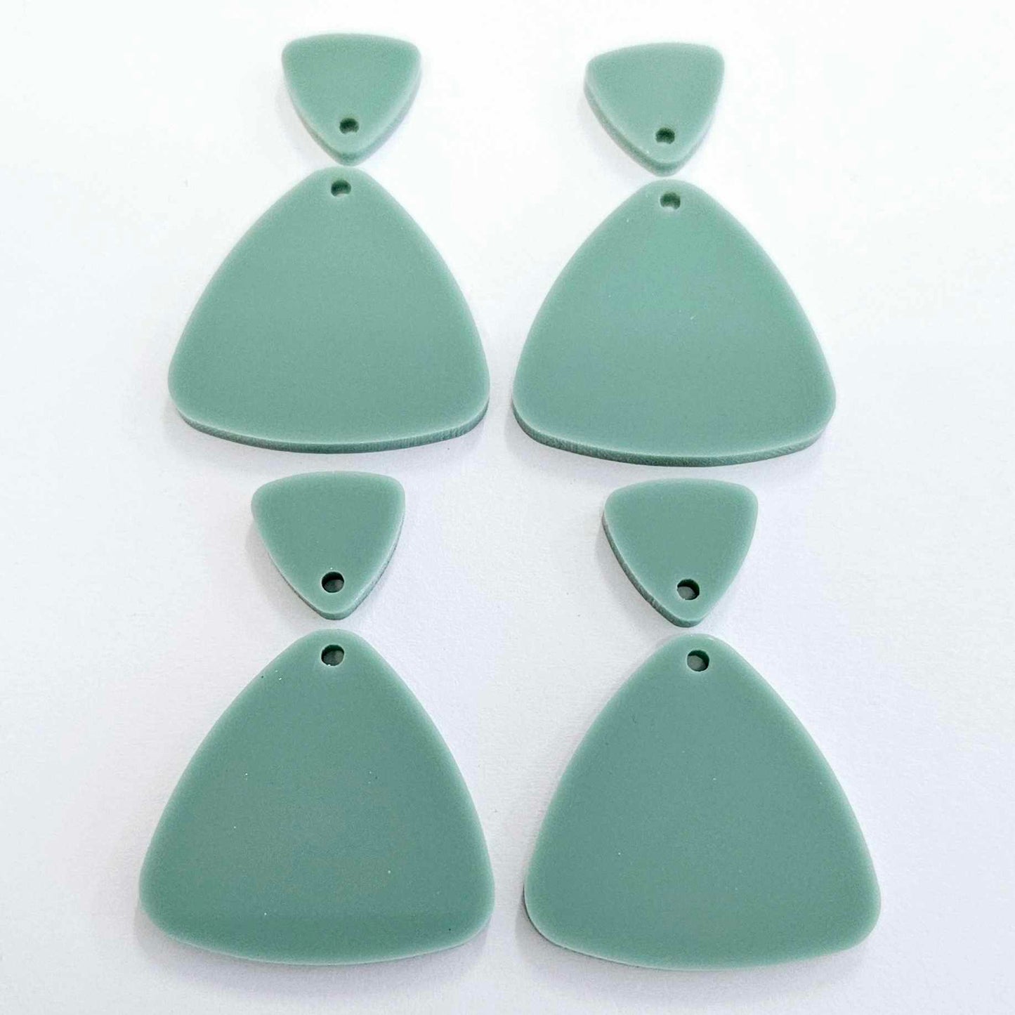 30mm TEAL TIDE Acrylic TRIANGLES, with toppers