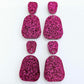 25mm HOT PINK GLITTER Acrylic MINI Dangles, with toppers