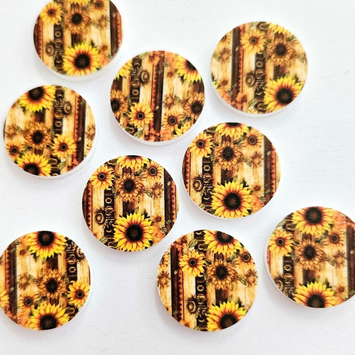 20mm COUNTRY SUNFLOWER Acrylic CIRCLES