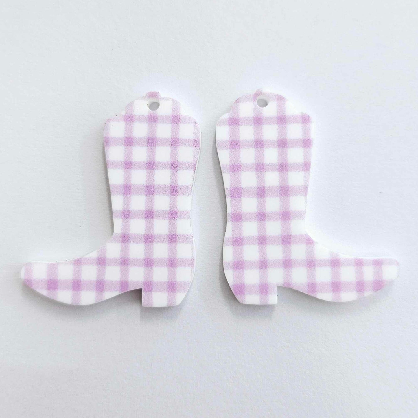 35mm PURPLE GINGHAM Acrylic BOOTS