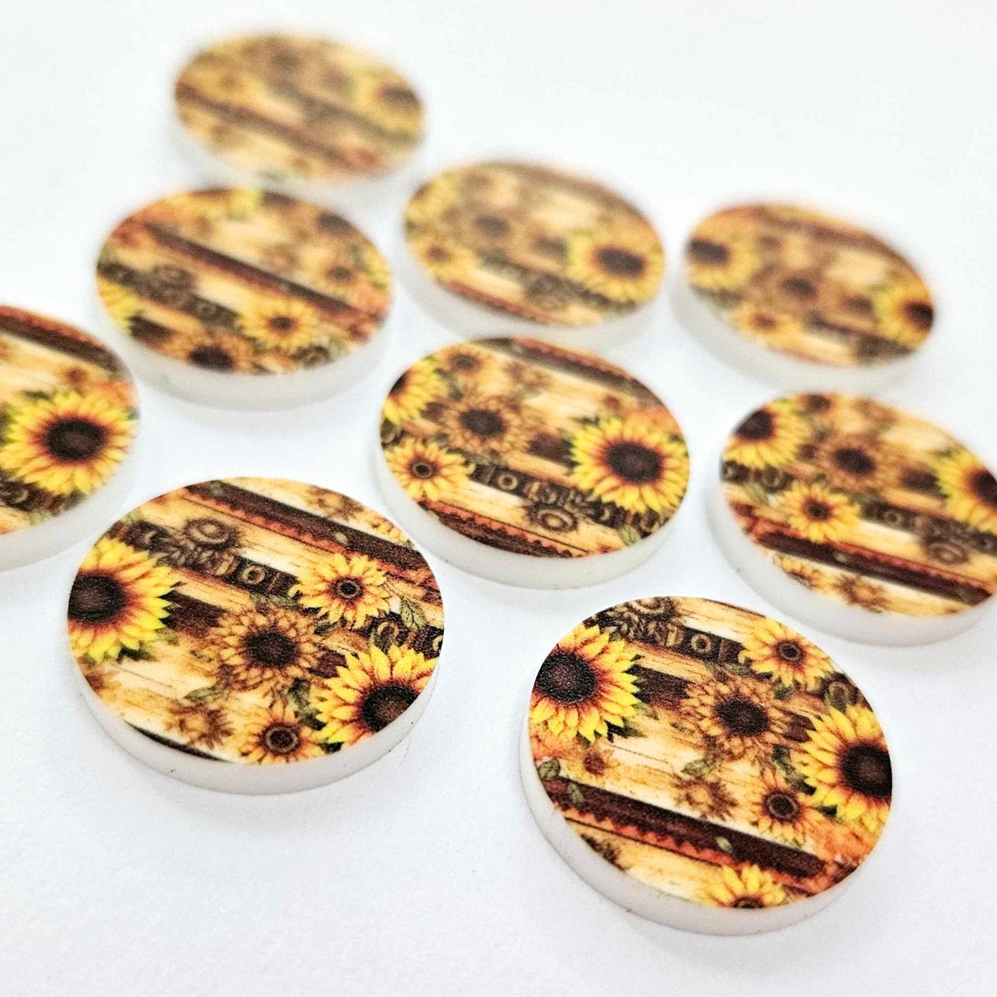 20mm COUNTRY SUNFLOWER Acrylic CIRCLES