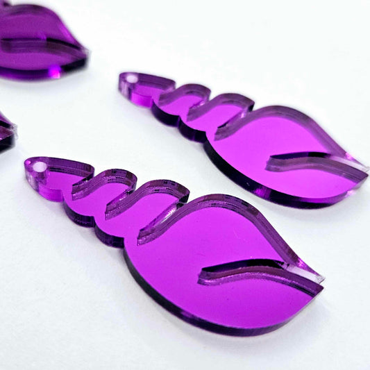 40mm PURPLE MIRROR Acrylic SHELLS