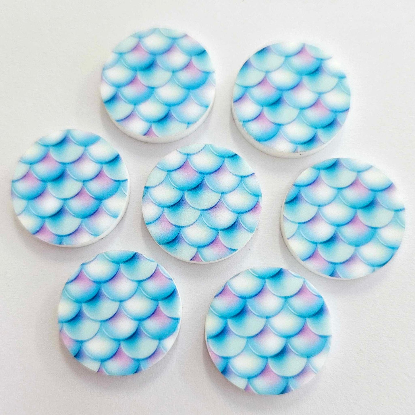 20mm MERMAID SCALES Acrylic CIRCLES