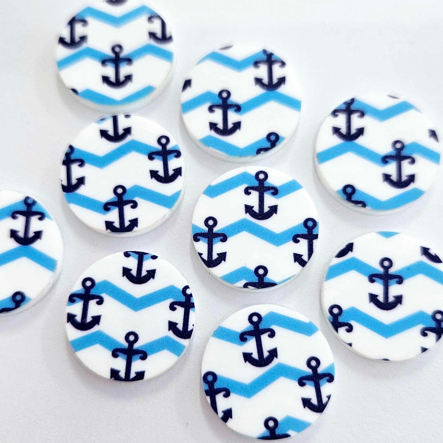 20mm NAUTICAL ANCHOR Acrylic CIRCLES.