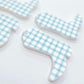 35mm BLUE GINGHAM Acrylic BOOTS