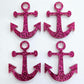 40mm HOT PINK GLITTER Acrylic ANCHORS