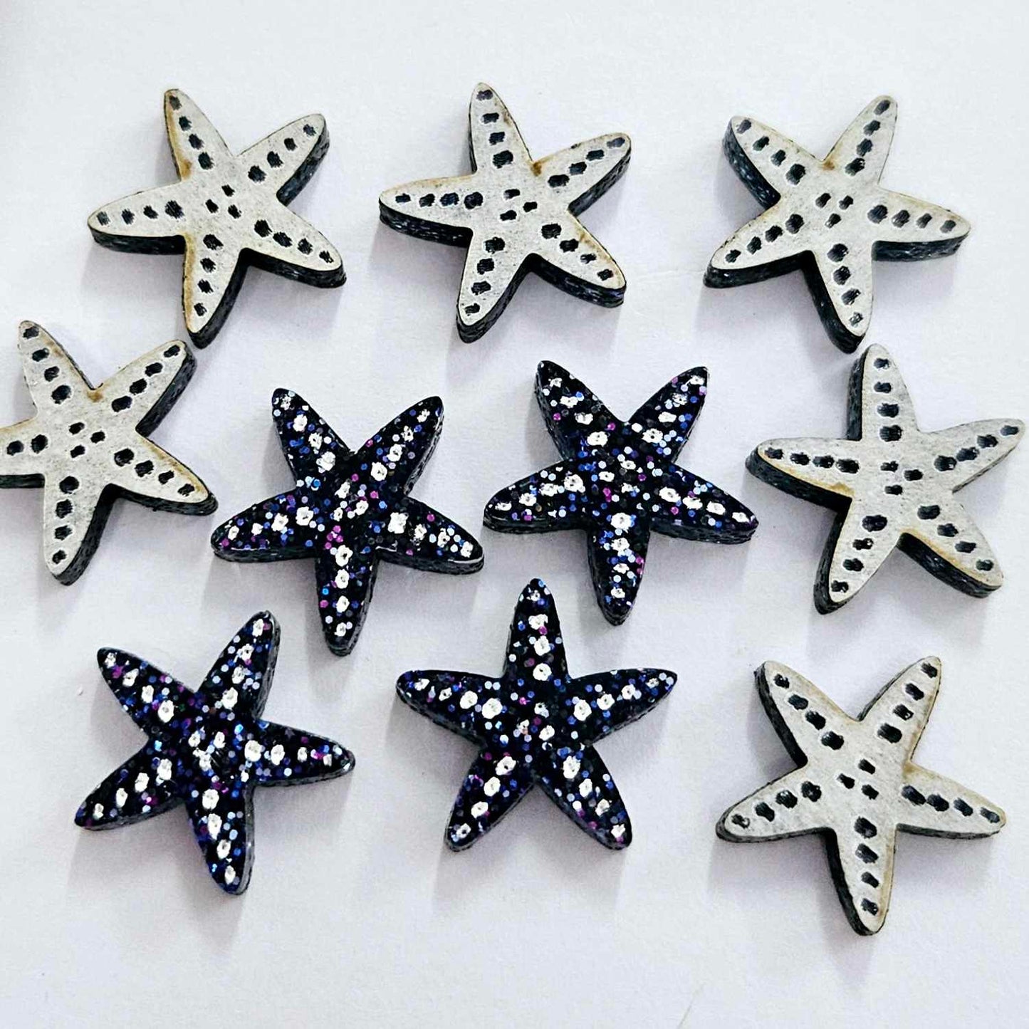 16mm HOLOGRAPHIC BLUE GLITTER Acrylic STARFISH