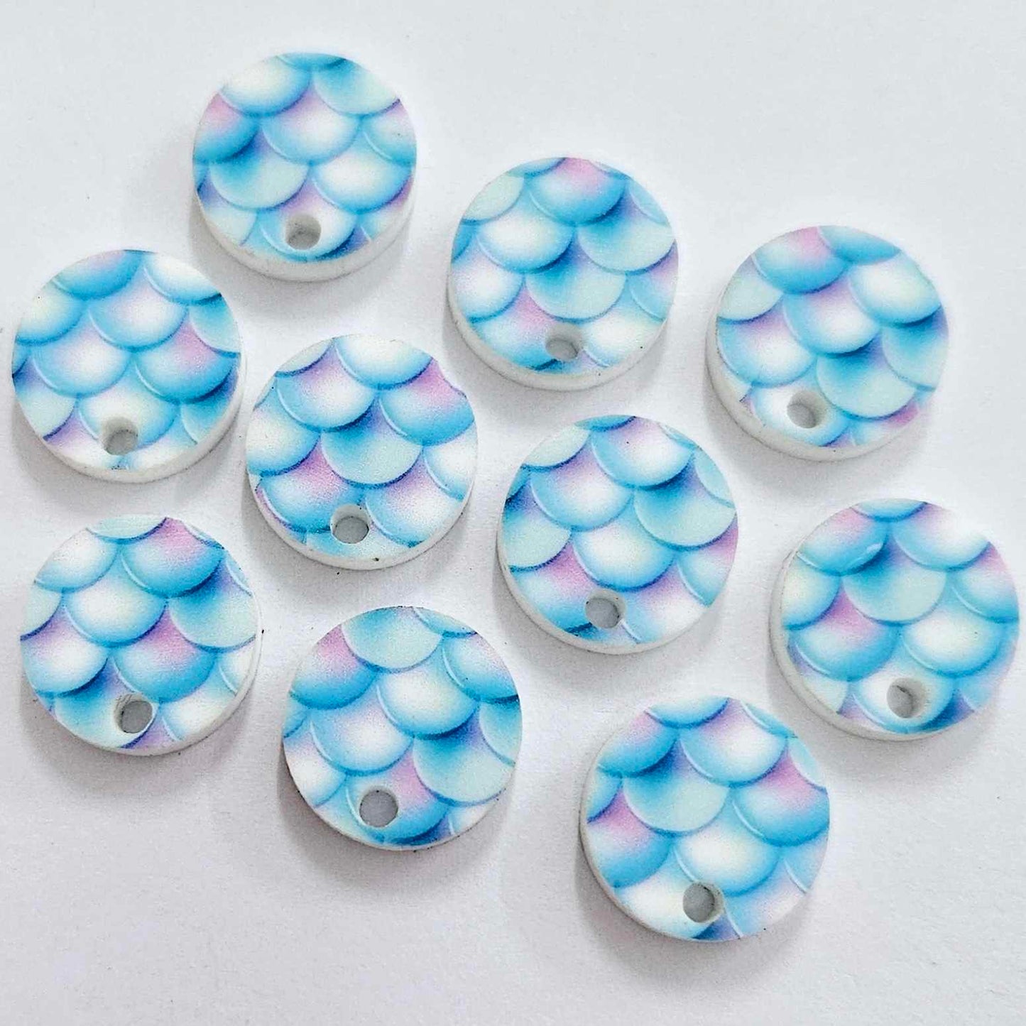 14mm MERMAID SCALE Acrylic Toppers/Studs