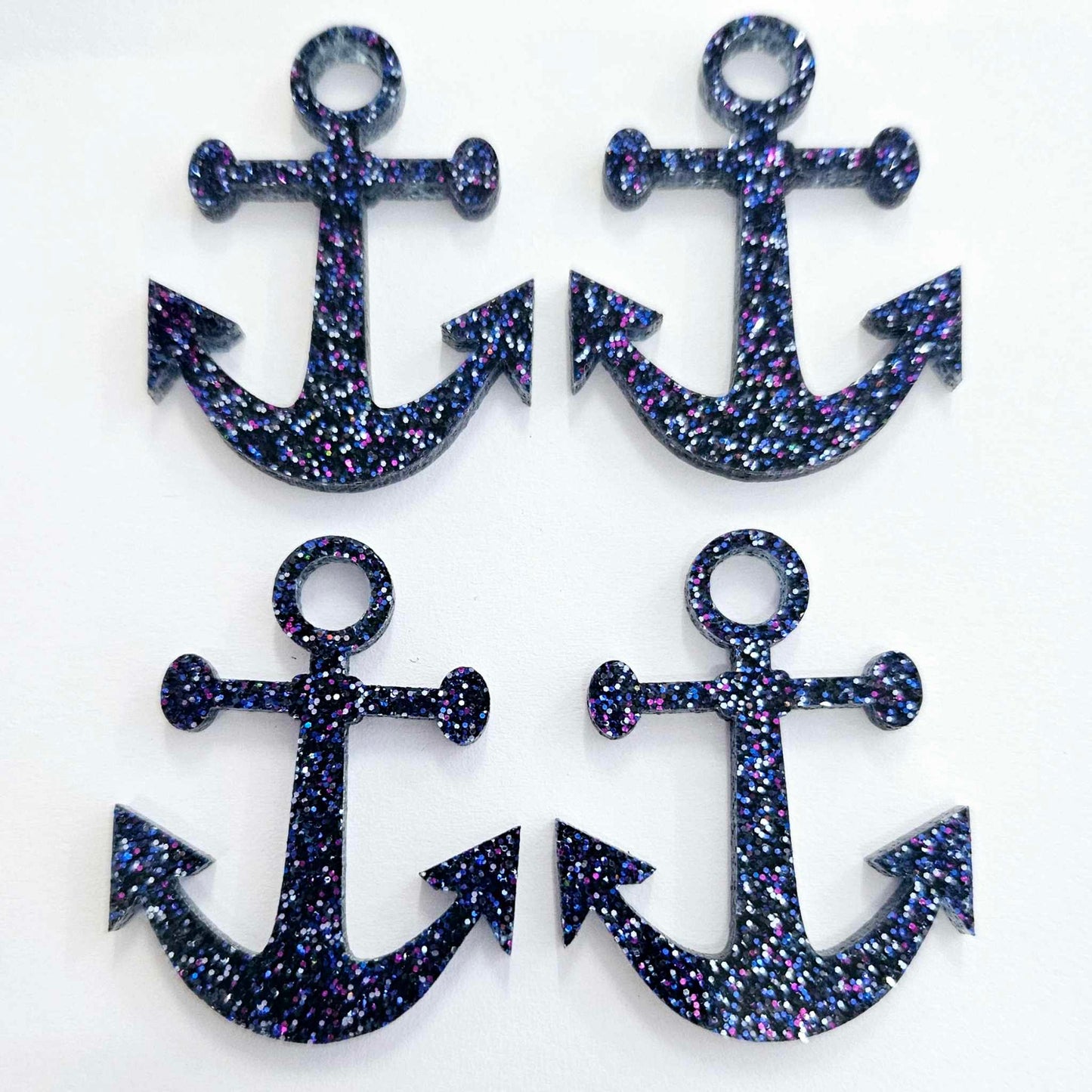 40mm HOLOGRAPIC BLUE GLITTER Acrylic ANCHORS