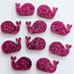 16mm HOT PINK GLITTER Acrylic WHALES