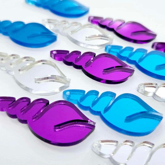 40mm MIRROR Acrylic SHELLS, MIXED PACK