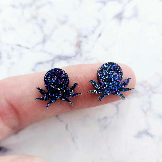 16mm HOLOGRAPHIC BLUE GLITTER Acrylic OCTOPUS