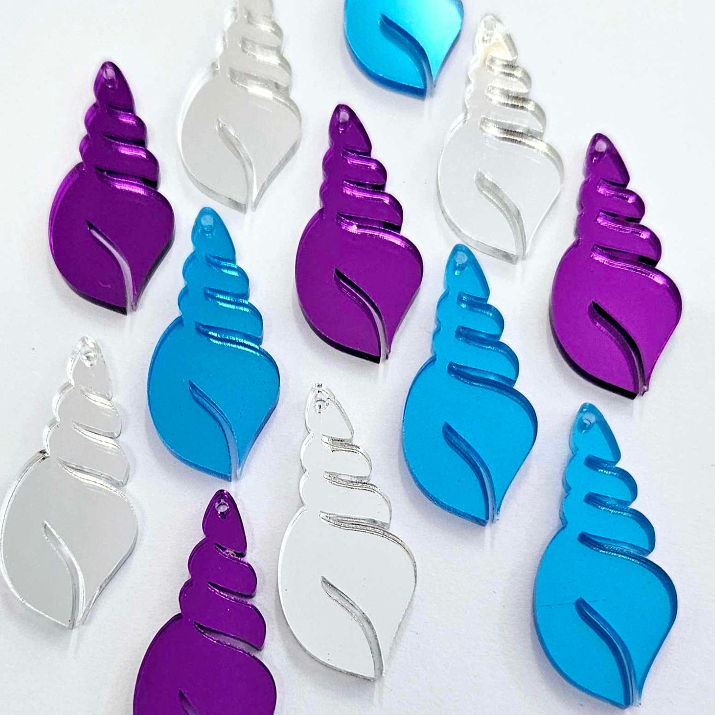 40mm MIRROR Acrylic SHELLS, MIXED PACK