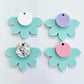 35mm PASTEL Acrylic Half FLOWERS MIXED Pack