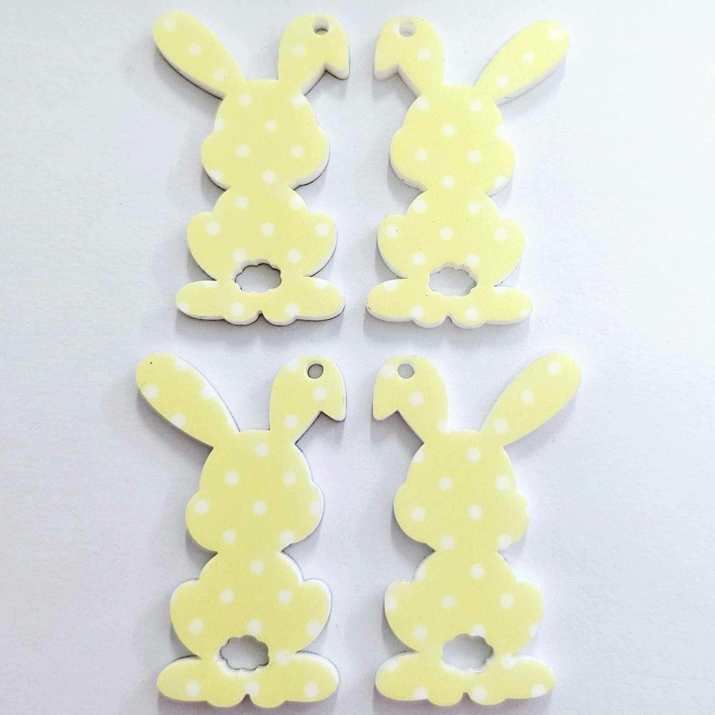 38mm YELLOW POLKA DOT Acrylic BUNNIES