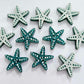 16mm TEAL GLITTER Acrylic STARFISH