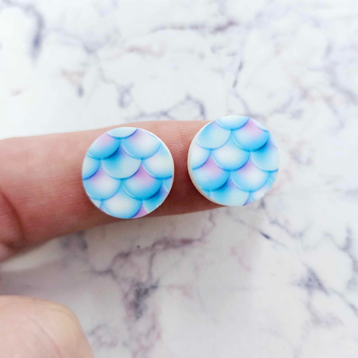 14mm MERMAID SCALE Acrylic Toppers/Studs