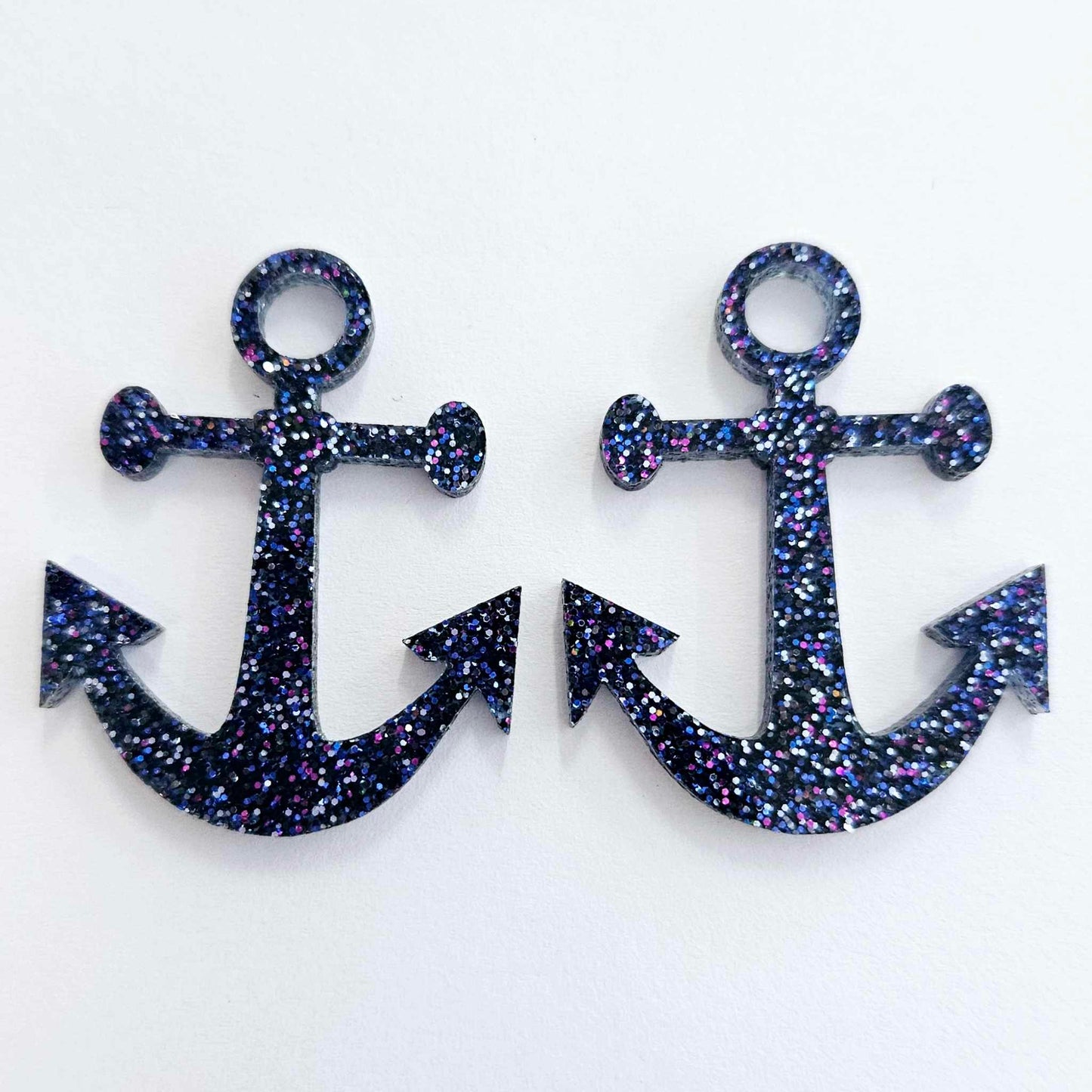 40mm HOLOGRAPIC BLUE GLITTER Acrylic ANCHORS