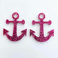 40mm HOT PINK GLITTER Acrylic ANCHORS