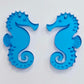 40mm BLUE MIRROR Acrylic SEAHORSES