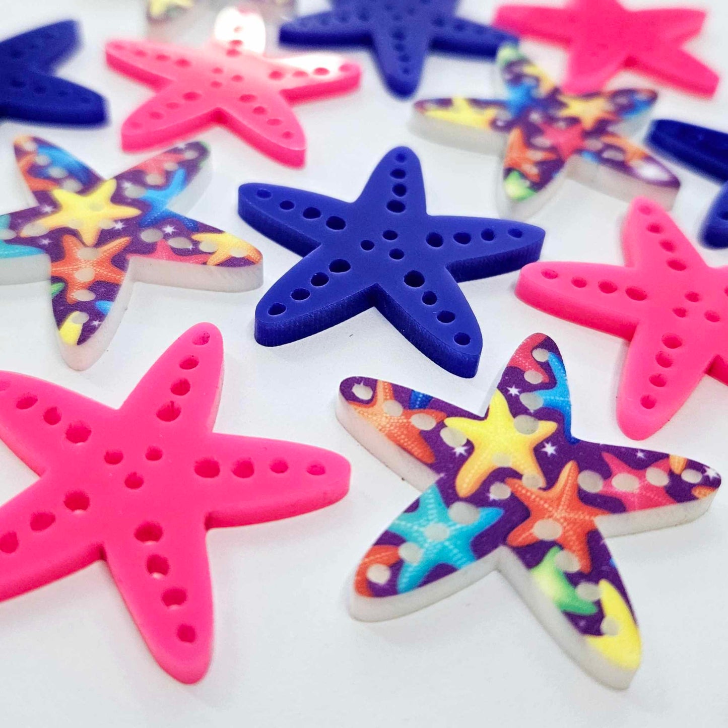 33mm SOLID/UV PRINT Acrylic STARFISH MIXED PACK