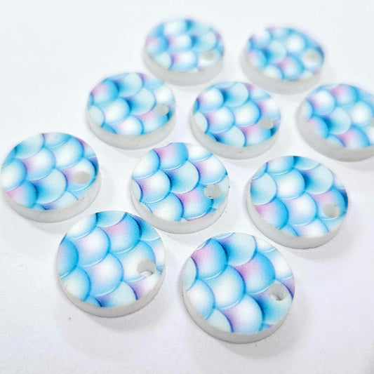 14mm MERMAID SCALE Acrylic Toppers/Studs