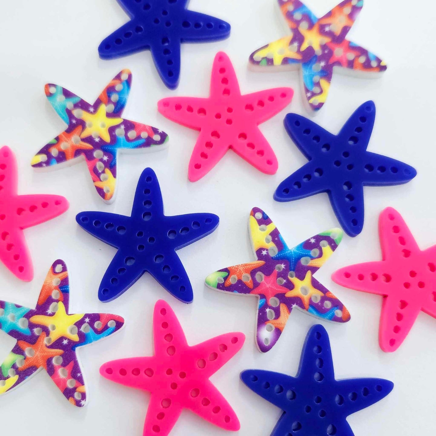 33mm SOLID/UV PRINT Acrylic STARFISH MIXED PACK