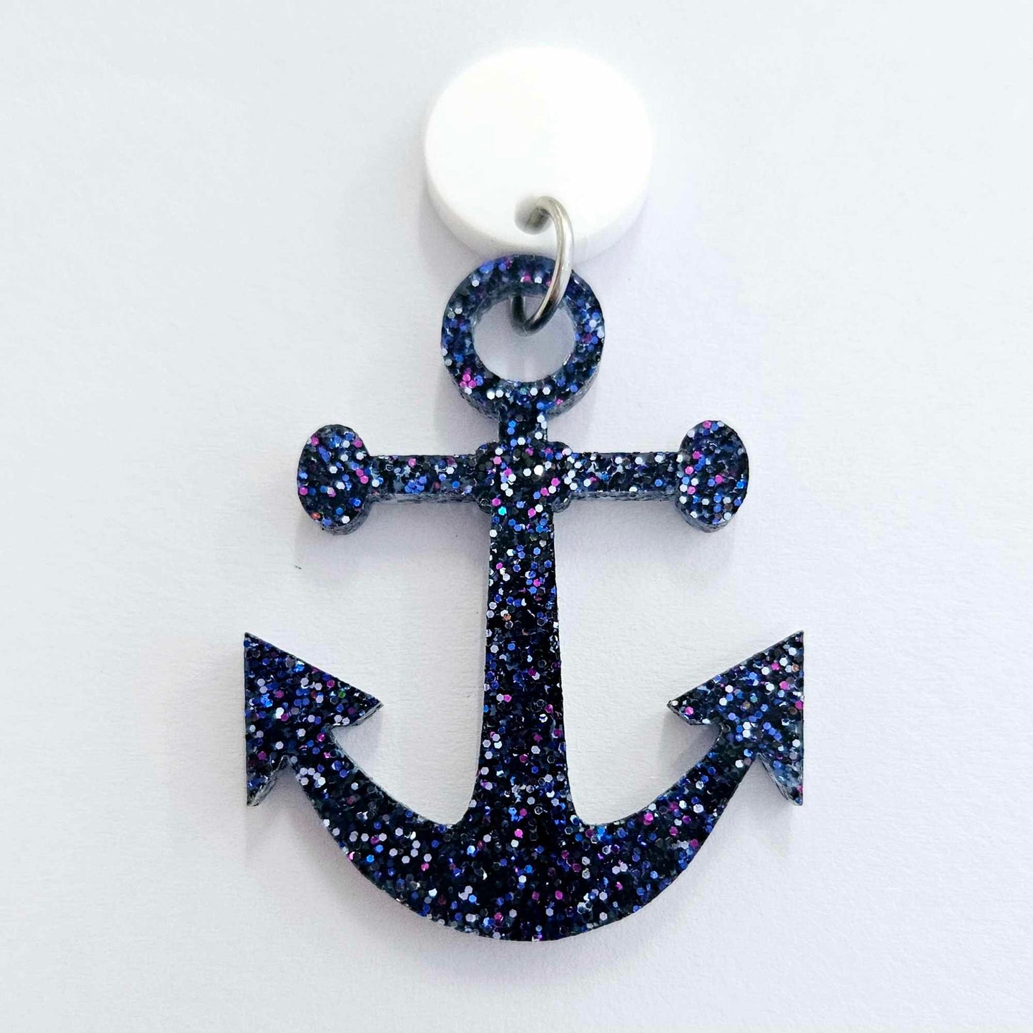 40mm HOLOGRAPIC BLUE GLITTER Acrylic ANCHORS