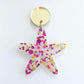 33mm PINK & GOLD BUBBLE GLITTER Acrylic STARFISH