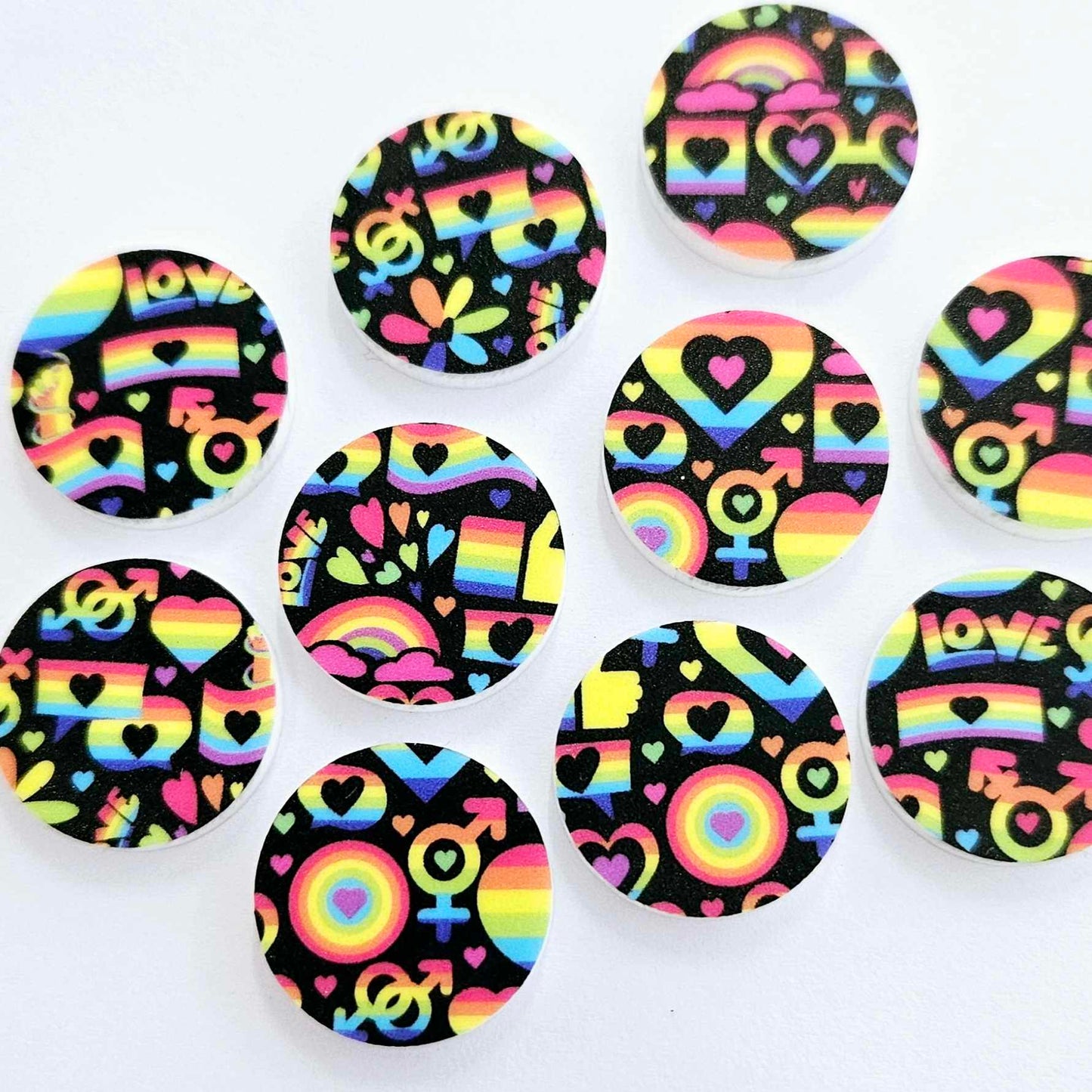 20mm NEON PRIDE Acrylic CIRCLES