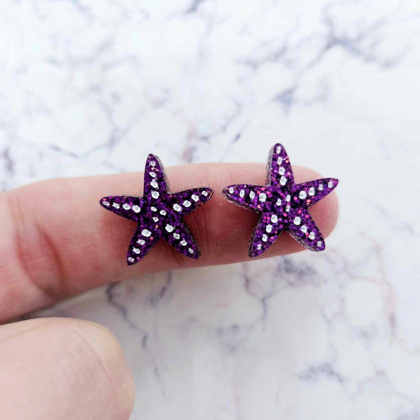 16mm GLITTER Acrylic STARFISH MIXED PACK