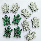19mm GREEN GLITTER Acrylic TURTLES