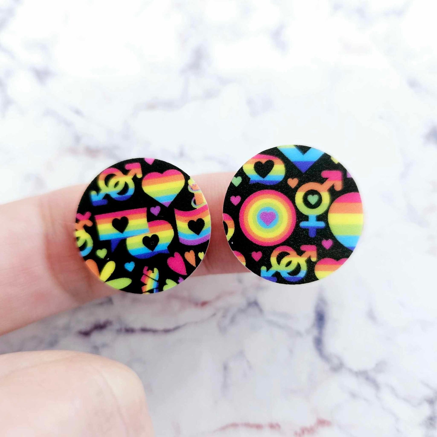 20mm NEON PRIDE Acrylic CIRCLES