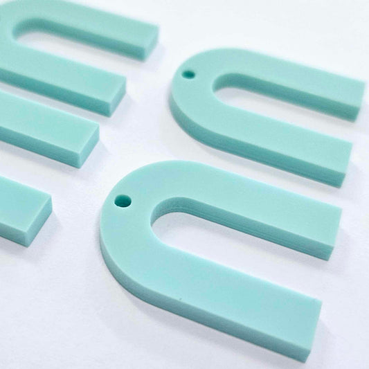 30mm PASTEL TURQUOISE (Aqua) Acrylic ARCHES (U Shape)