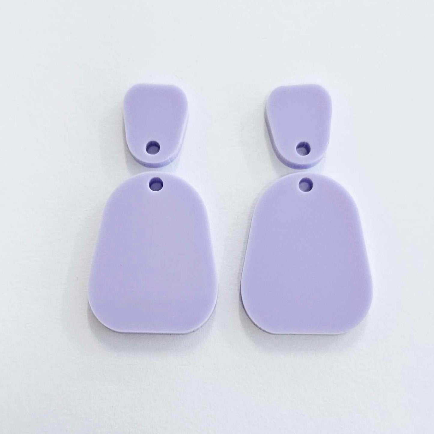 25mm PASTEL PURPLE Acrylic MINI Dangles, with toppers.