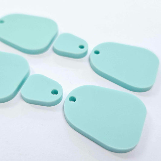 25mm PASTEL TURQUOISE (AQUA) acrylic MINI DROPS, with toppers