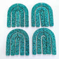40mm TEAL GLITTER Acrylic RAINBOWS