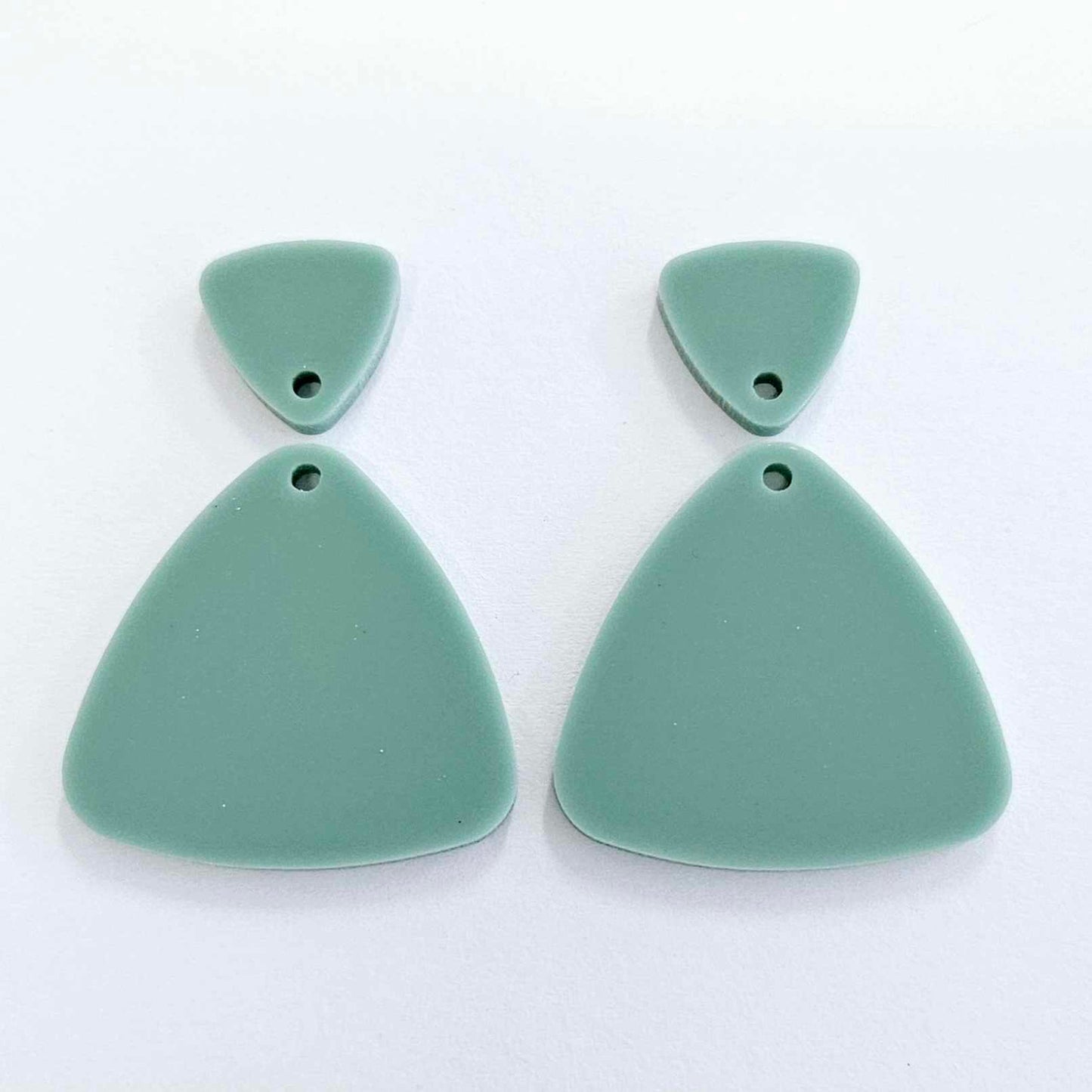 30mm TEAL TIDE Acrylic TRIANGLES, with toppers