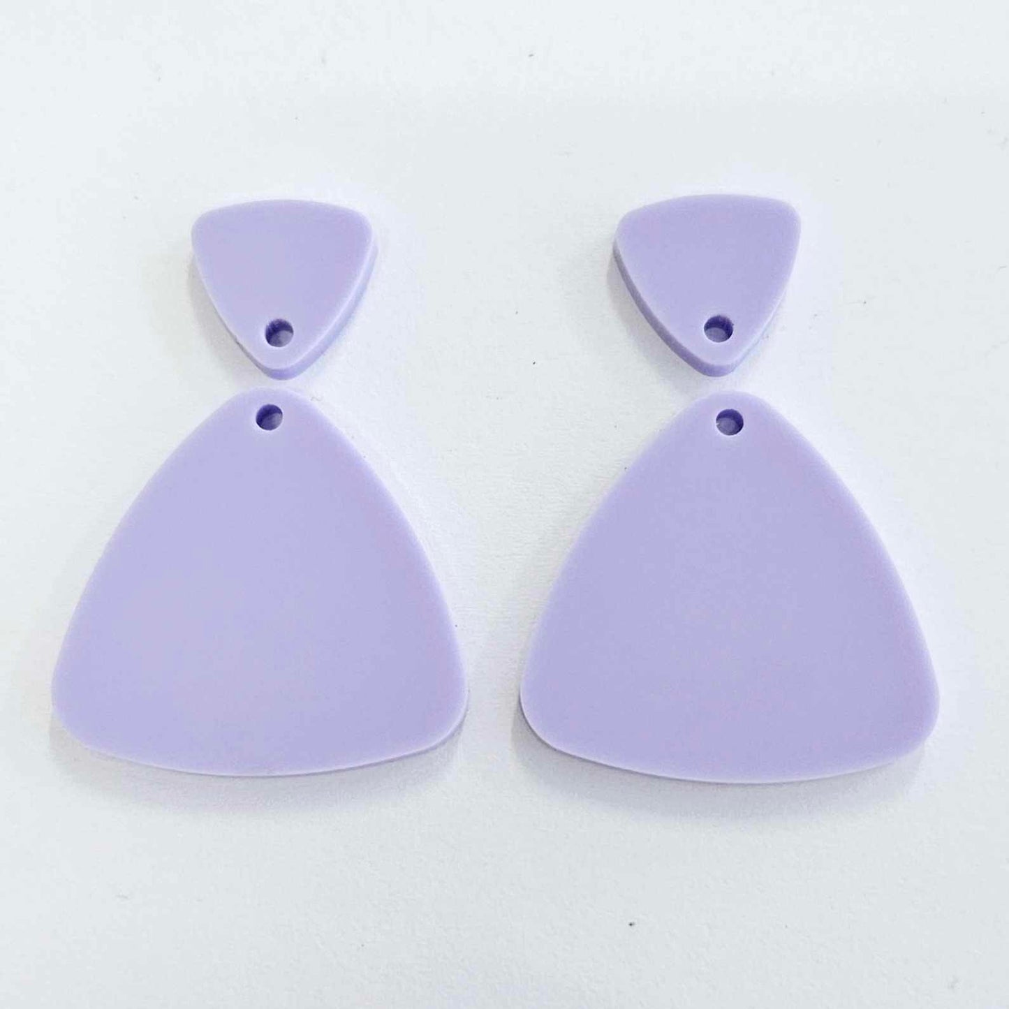 30mm PASTEL PURPLE Acrylic TRIANGLES, with toppers